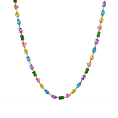 15.1 CTW Mixed-Shape Colorstone Necklace