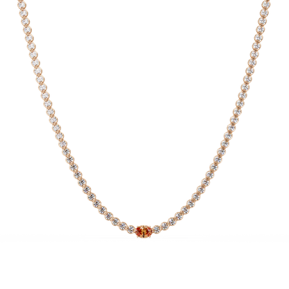 10.9 CTW Round & Oval Colorstone Necklace