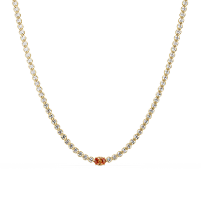 10.9 CTW Round & Oval Colorstone Necklace
