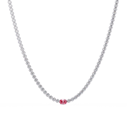 10.9 CTW Round & Oval Colorstone Necklace