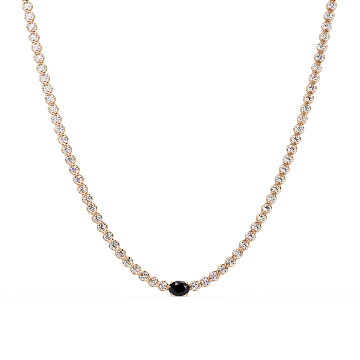 10.9 CTW Round & Oval Colorstone Necklace