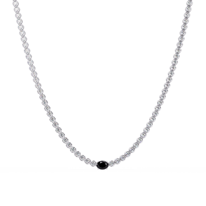 10.9 CTW Round & Oval Colorstone Necklace