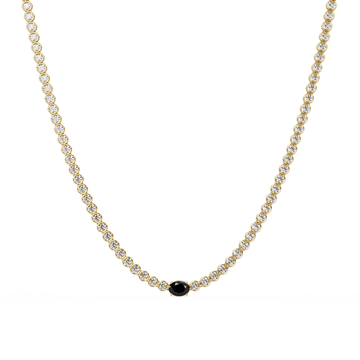 10.9 CTW Round & Oval Colorstone Necklace