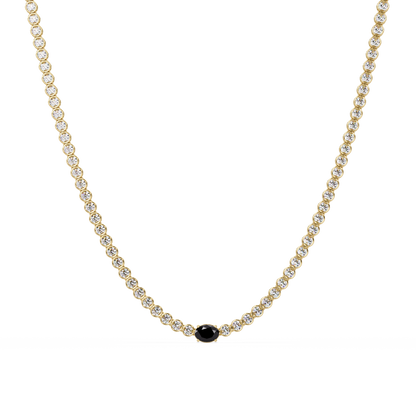 10.9 CTW Round & Oval Colorstone Necklace