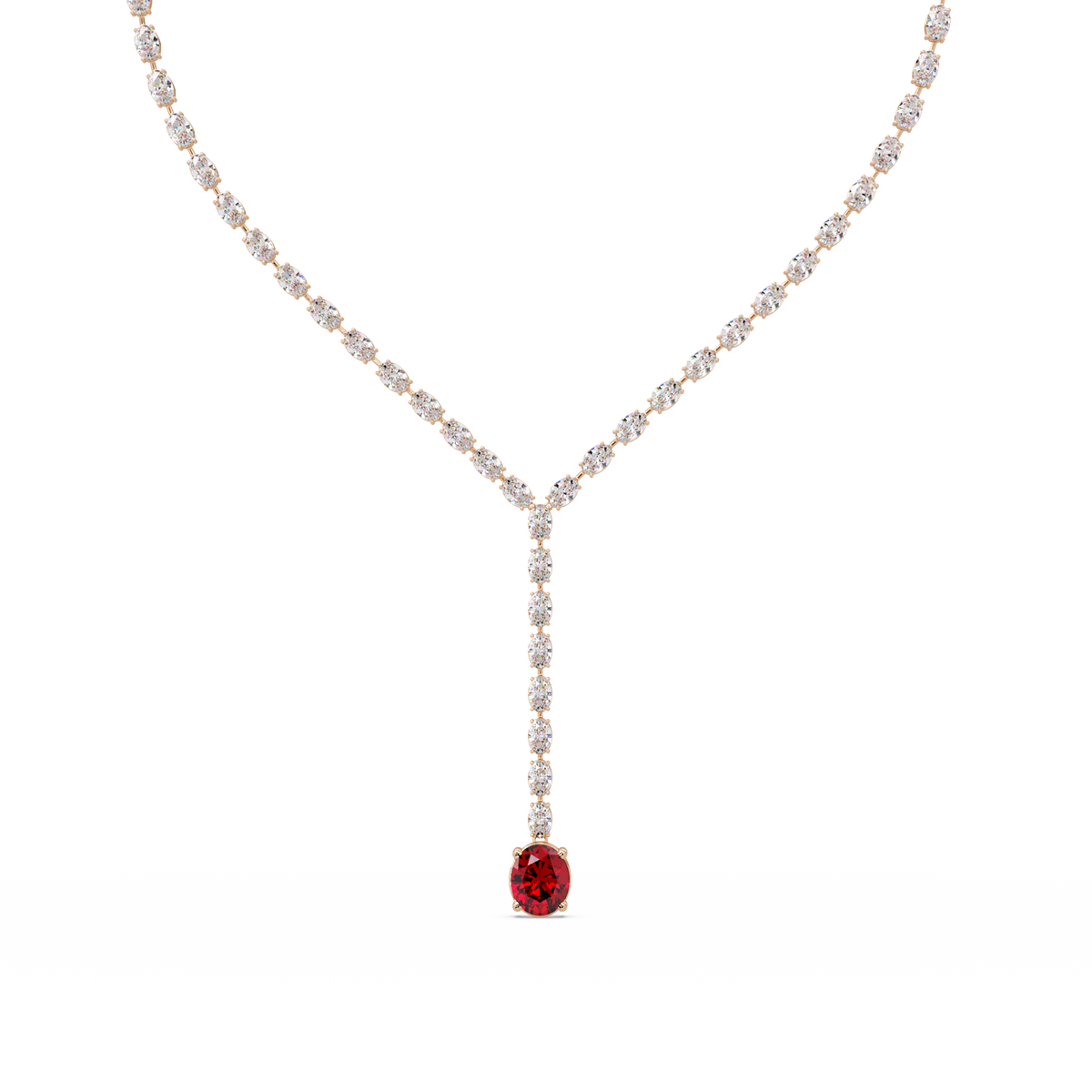 16.1 CTW Oval Colorstone Tennis Necklace