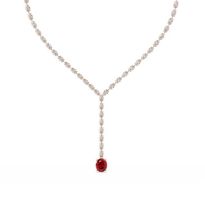 16.1 CTW Oval Colorstone Tennis Necklace