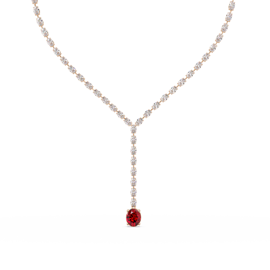 16.1 CTW Oval Colorstone Tennis Necklace