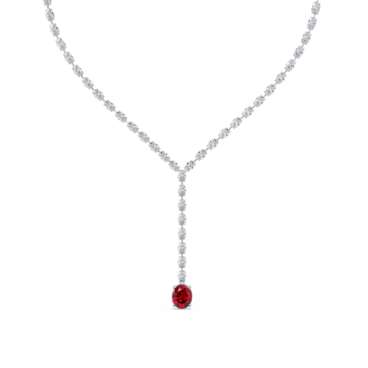 16.1 CTW Oval Colorstone Tennis Necklace