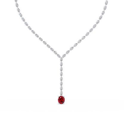 16.1 CTW Oval Colorstone Tennis Necklace