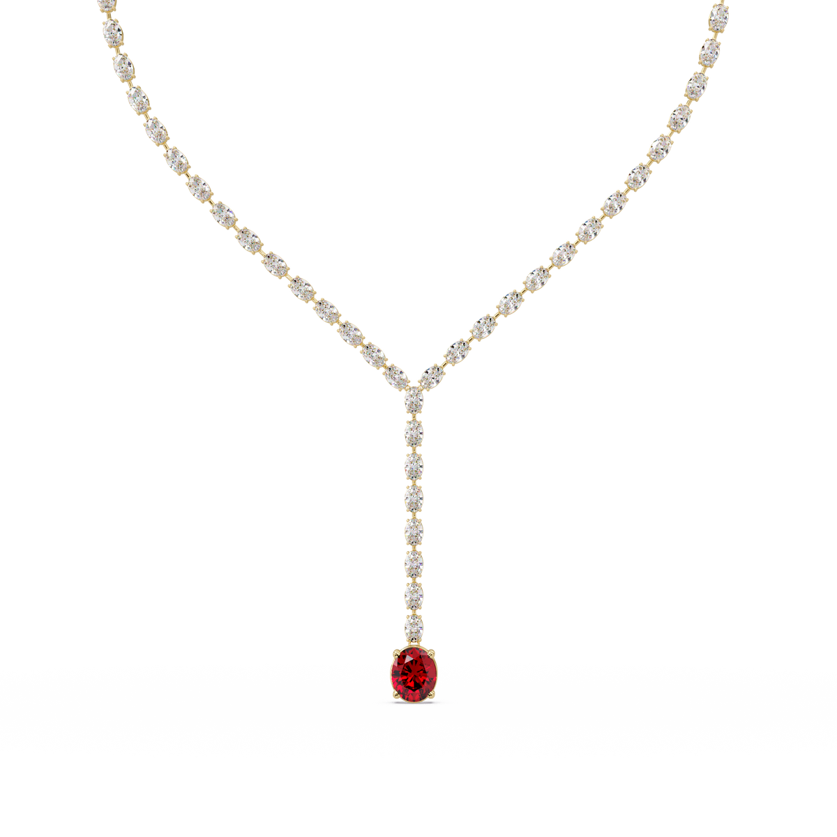 16.1 CTW Oval Colorstone Tennis Necklace