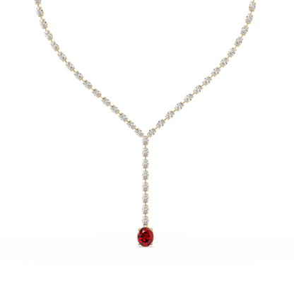 16.1 CTW Oval Colorstone Tennis Necklace