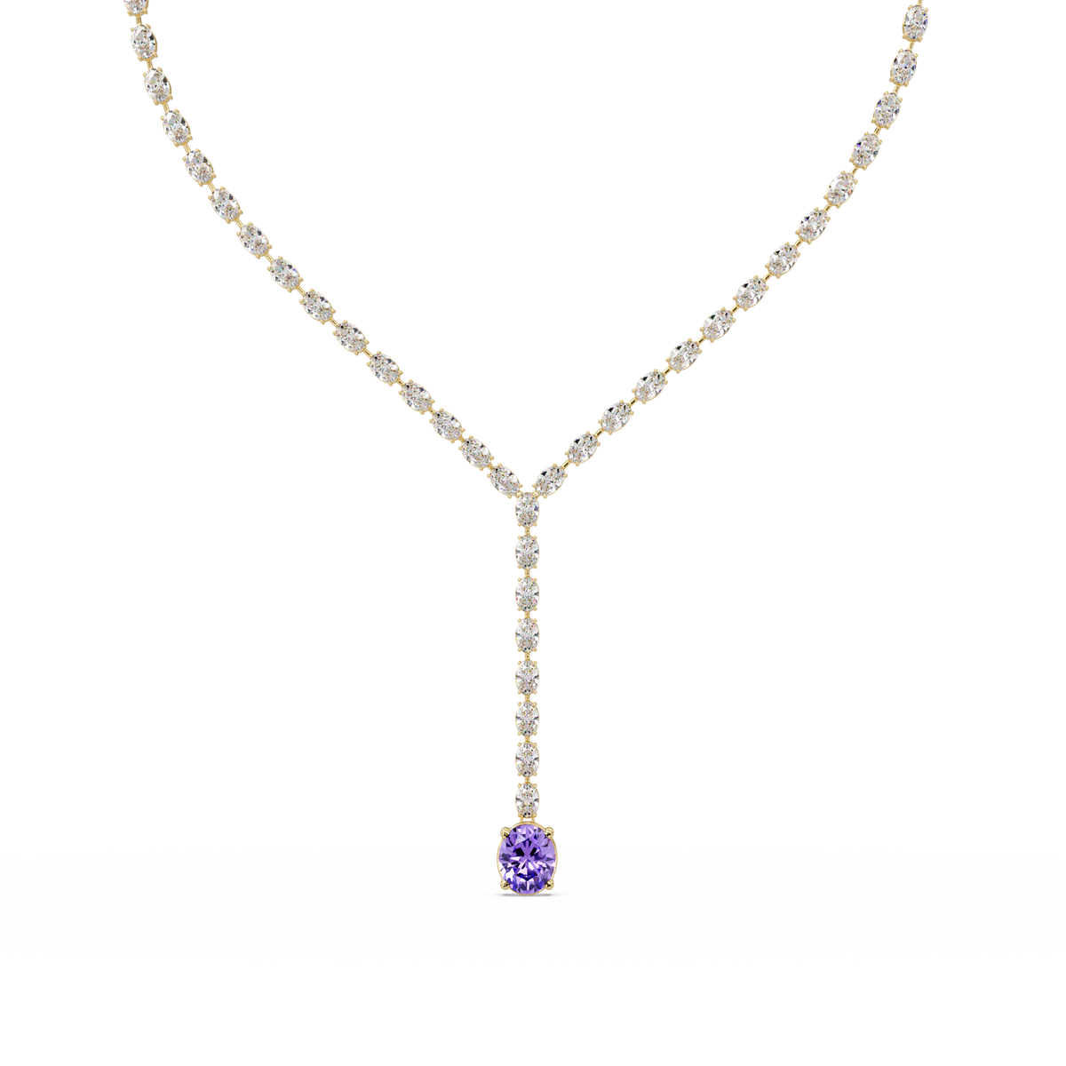 16.1 CTW Oval Colorstone Tennis Necklace