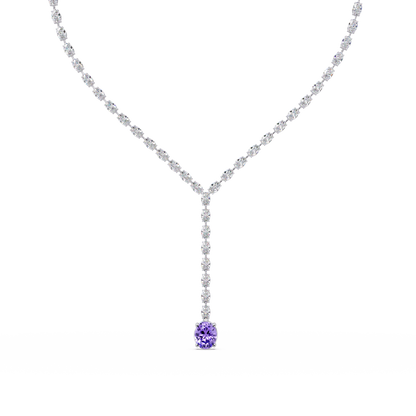 16.1 CTW Oval Colorstone Tennis Necklace