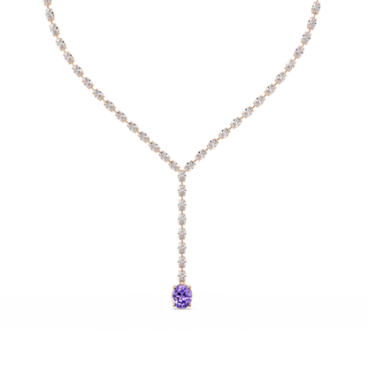 16.1 CTW Oval Colorstone Tennis Necklace
