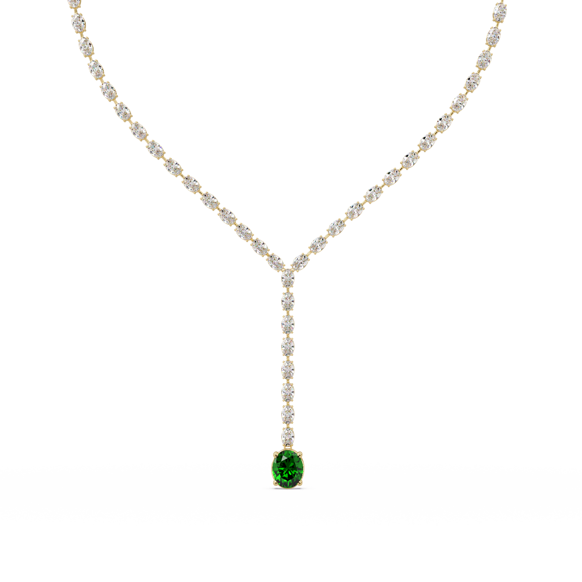 16.1 CTW Oval Colorstone Tennis Necklace