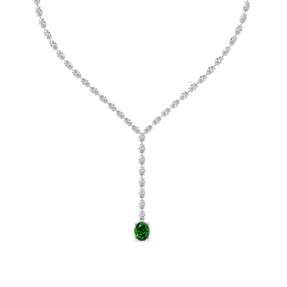 16.1 CTW Oval Colorstone Tennis Necklace