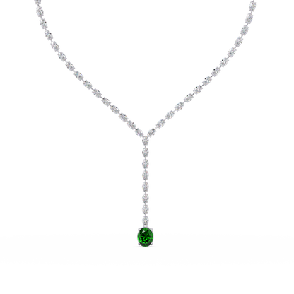 16.1 CTW Oval Colorstone Tennis Necklace