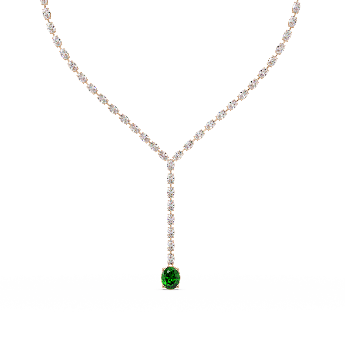 16.1 CTW Oval Colorstone Tennis Necklace