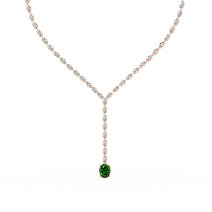 16.1 CTW Oval Colorstone Tennis Necklace