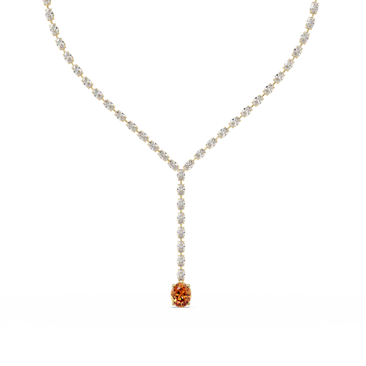 16.1 CTW Oval Colorstone Tennis Necklace