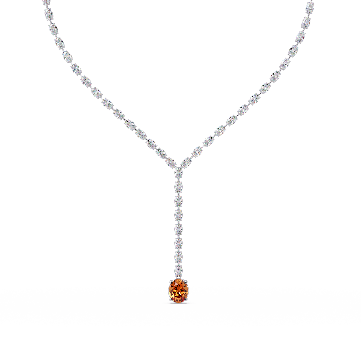 16.1 CTW Oval Colorstone Tennis Necklace