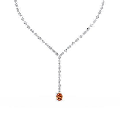 16.1 CTW Oval Colorstone Tennis Necklace