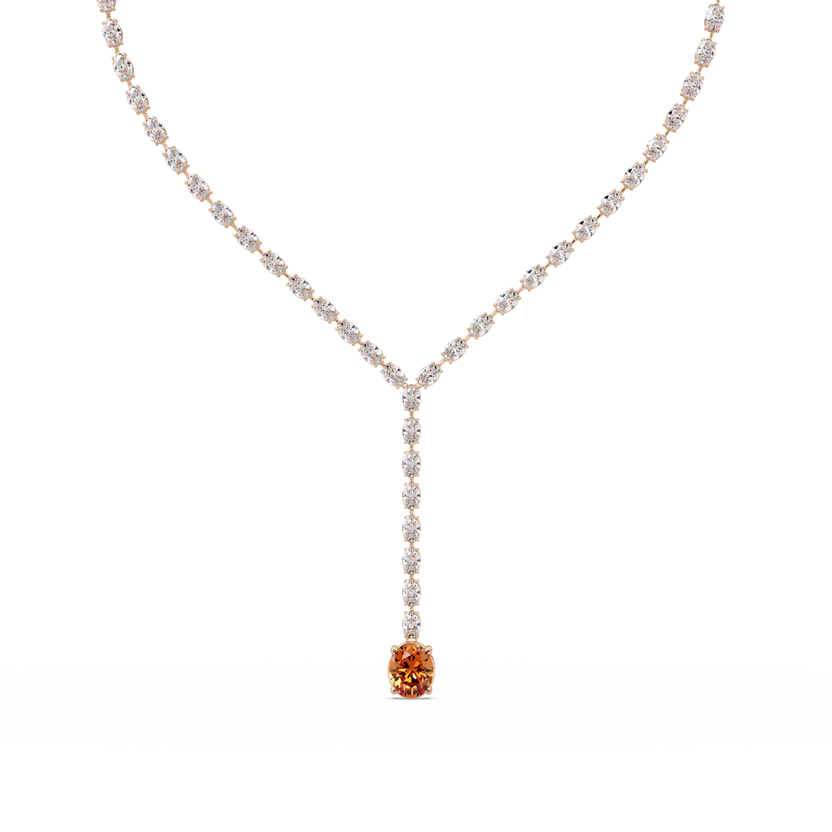 16.1 CTW Oval Colorstone Tennis Necklace