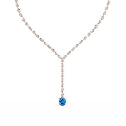 16.1 CTW Oval Colorstone Tennis Necklace
