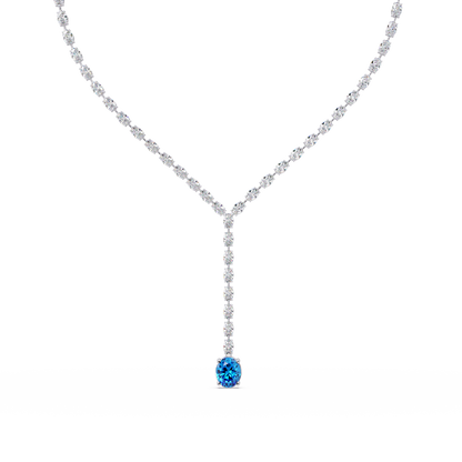 16.1 CTW Oval Colorstone Tennis Necklace