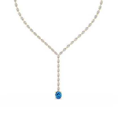 16.1 CTW Oval Colorstone Tennis Necklace