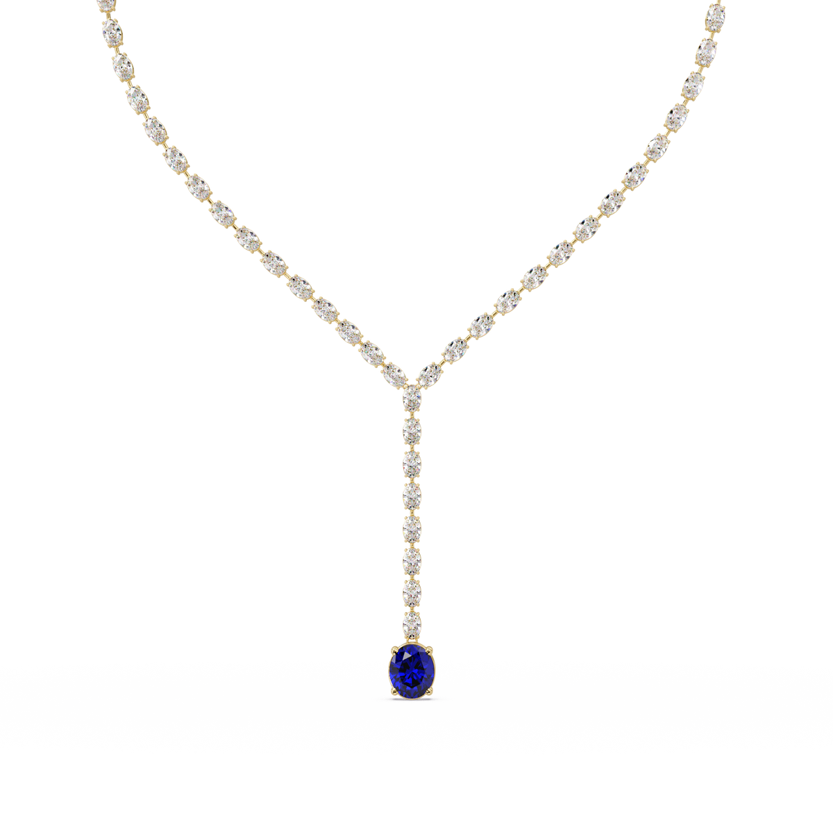 16.1 CTW Oval Colorstone Tennis Necklace