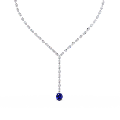 16.1 CTW Oval Colorstone Tennis Necklace