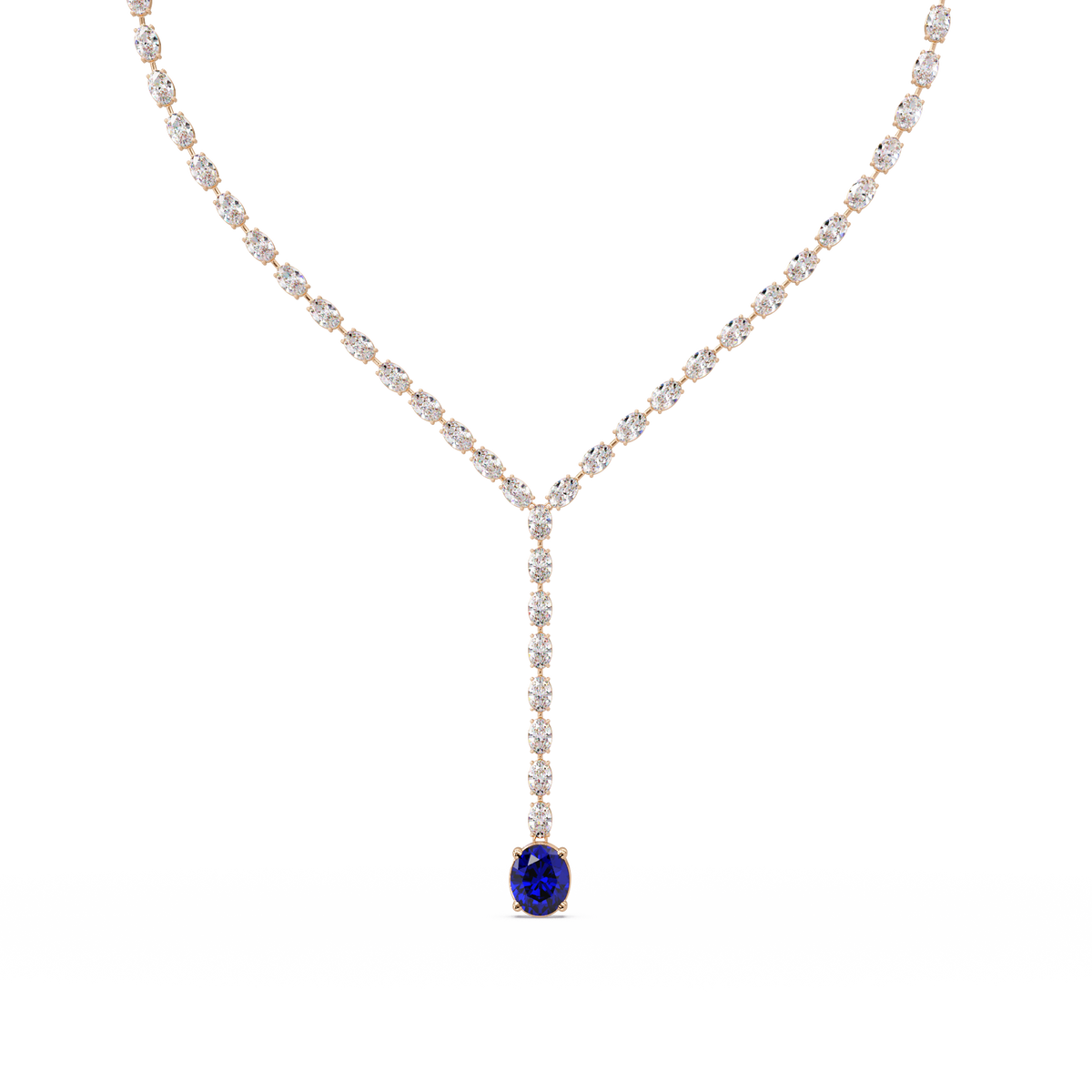16.1 CTW Oval Colorstone Tennis Necklace