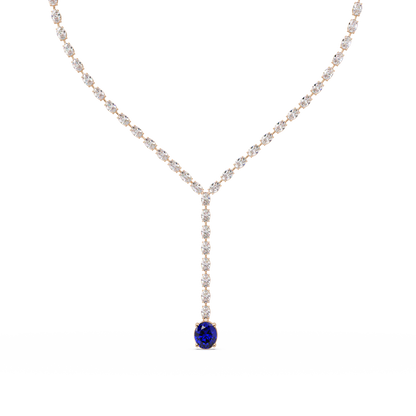 16.1 CTW Oval Colorstone Tennis Necklace