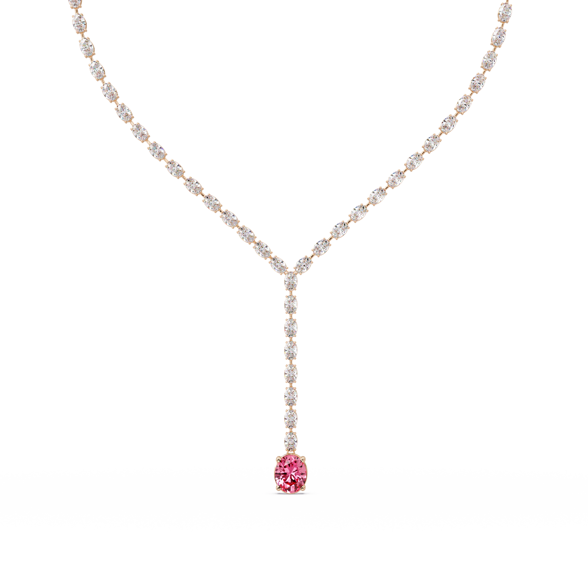 16.1 CTW Oval Colorstone Tennis Necklace