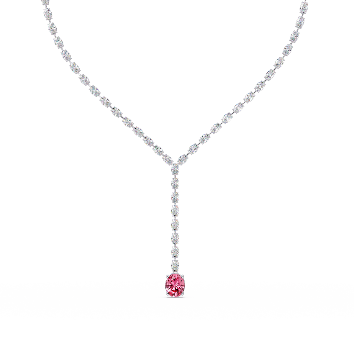 16.1 CTW Oval Colorstone Tennis Necklace