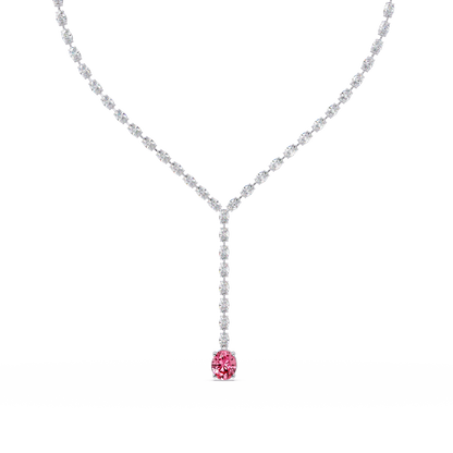 16.1 CTW Oval Colorstone Tennis Necklace