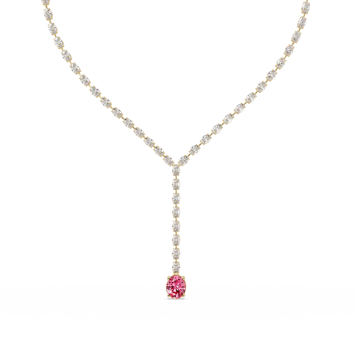 16.1 CTW Oval Colorstone Tennis Necklace