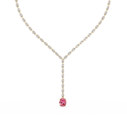16.1 CTW Oval Colorstone Tennis Necklace