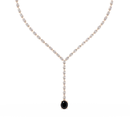 16.1 CTW Oval Colorstone Tennis Necklace