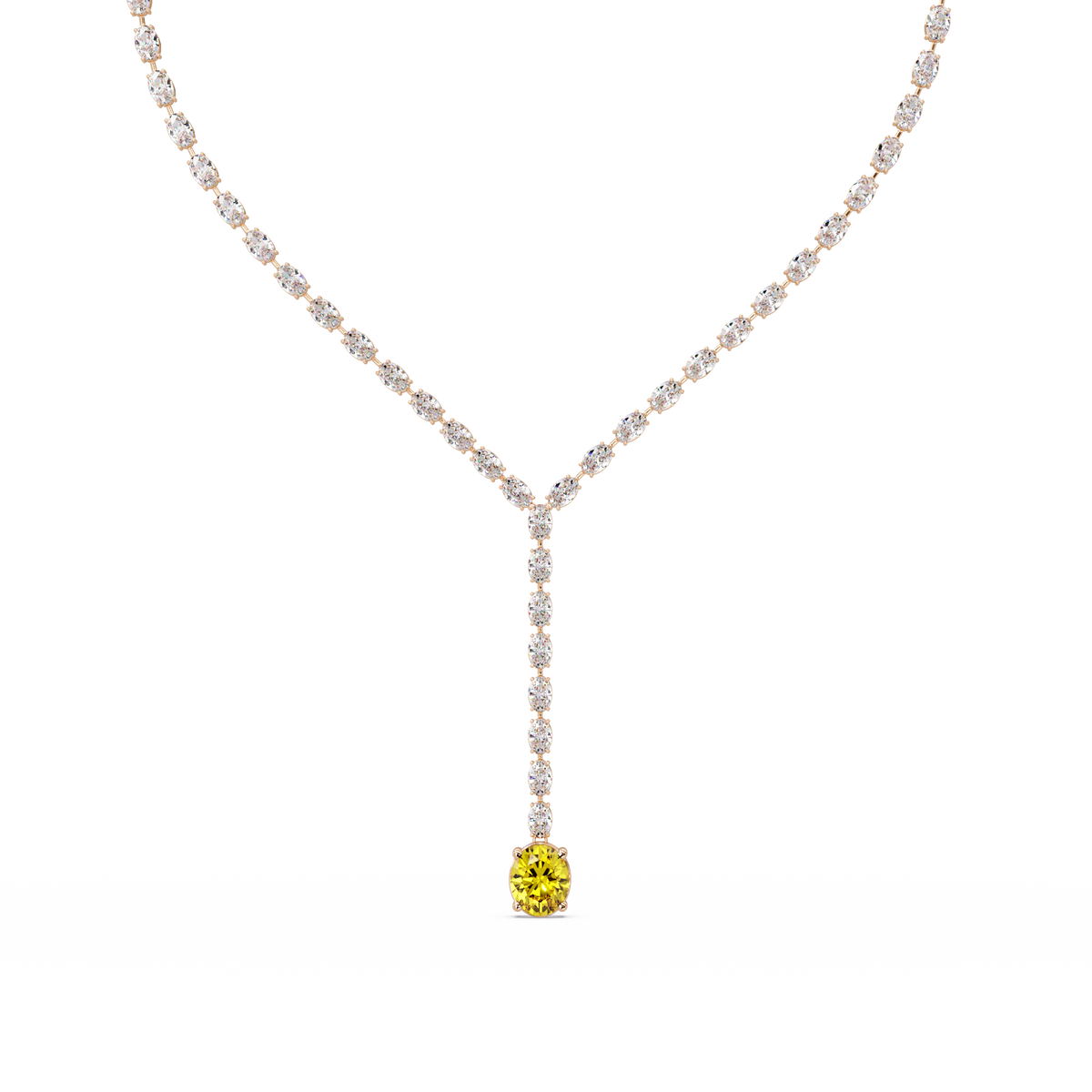 16.1 CTW Oval Colorstone Tennis Necklace
