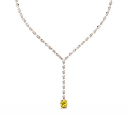 16.1 CTW Oval Colorstone Tennis Necklace