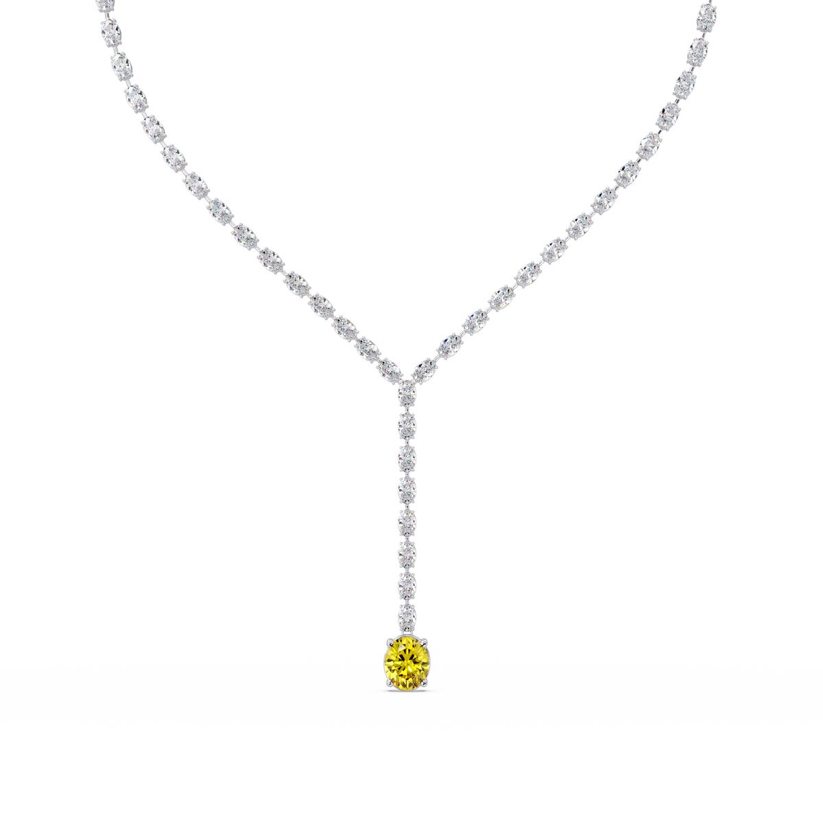 16.1 CTW Oval Colorstone Tennis Necklace