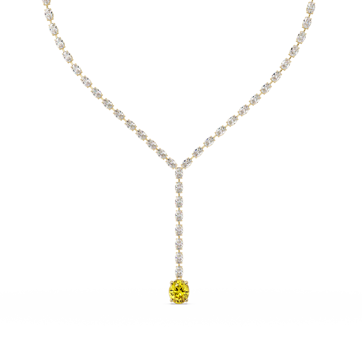 16.1 CTW Oval Colorstone Tennis Necklace