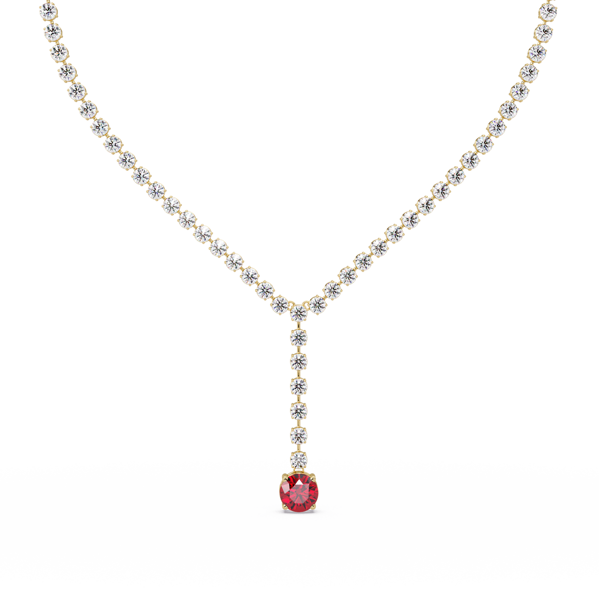 23.7 CTW Graduated Round Colorstone Tennis Necklace