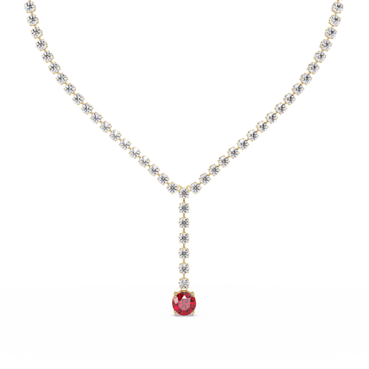 23.7 CTW Graduated Round Colorstone Tennis Necklace