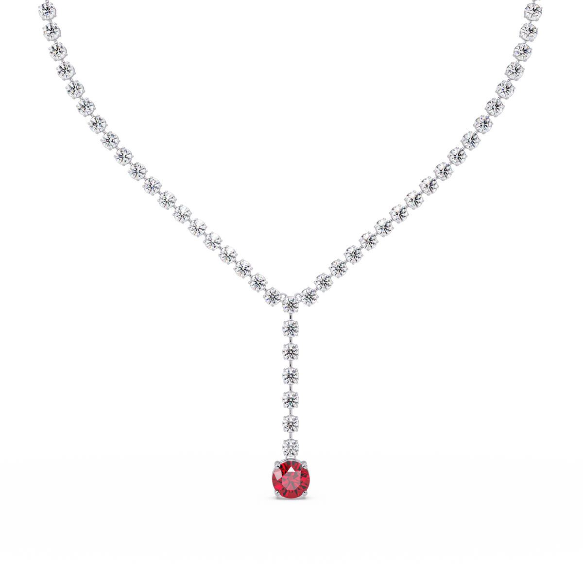 23.7 CTW Graduated Round Colorstone Tennis Necklace