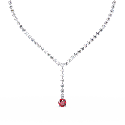 23.7 CTW Graduated Round Colorstone Tennis Necklace