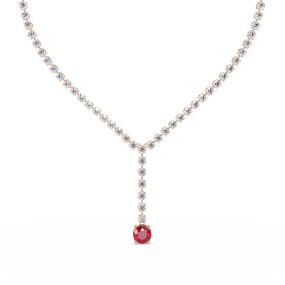 23.7 CTW Graduated Round Colorstone Tennis Necklace