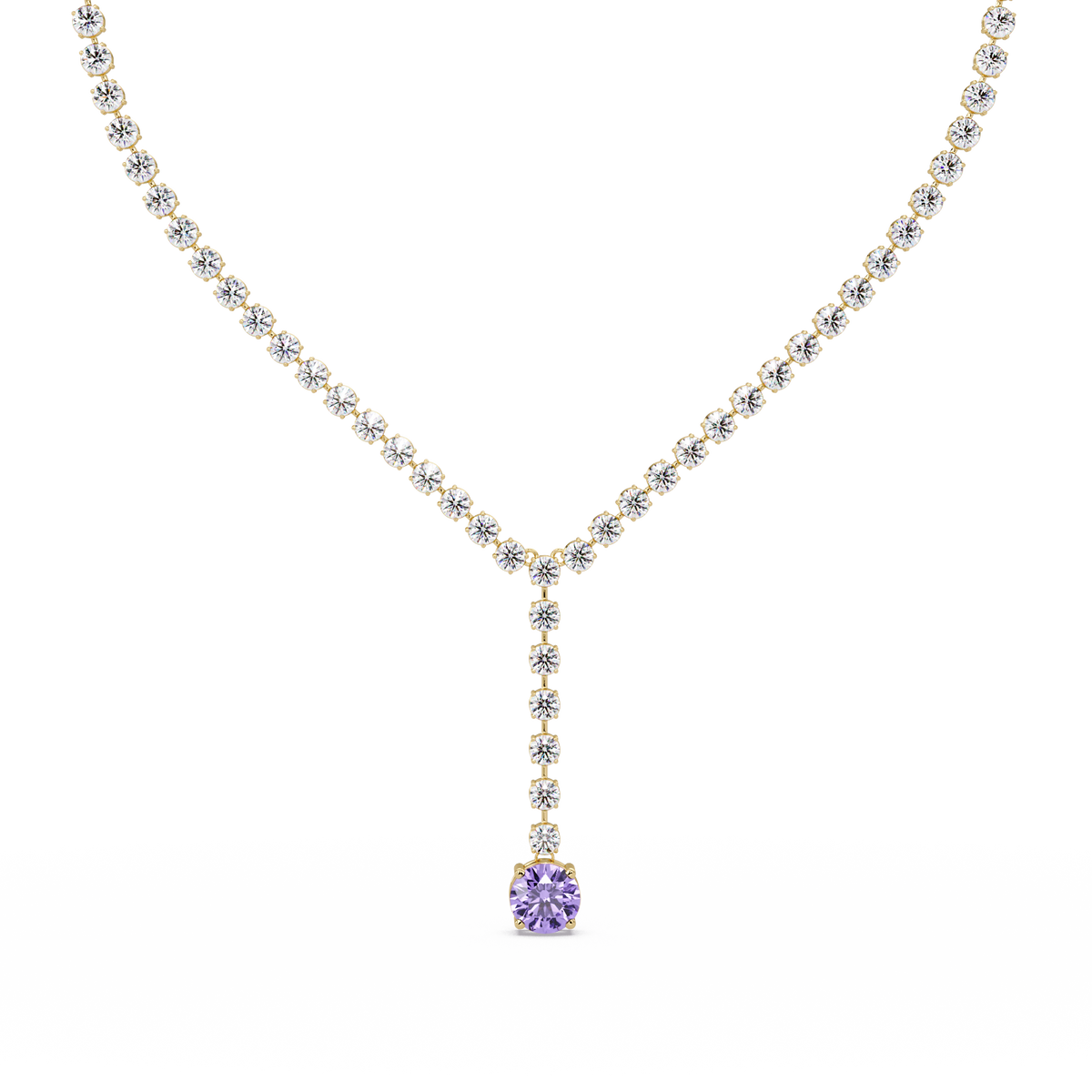 23.7 CTW Graduated Round Colorstone Tennis Necklace